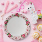 Roze Roses Birthday Party Paper Borden Papieren Bordje (Feest)
