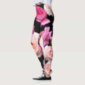 Roze Roses Black Athleisure Yoga Pants Leggings (Links)