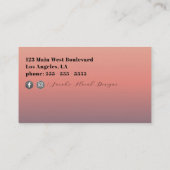 Roze Roses Black Rectangle Lijst Floral Designer Visitekaartje (Achterkant)