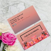 Roze Roses Black Rectangle Lijst Floral Designer Visitekaartje