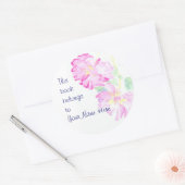 Roze Roses Bladbookplaten aan personaliseren Ronde Sticker (Envelop)