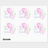 Roze Roses Bladbookplaten aan personaliseren Ronde Sticker (Vel)