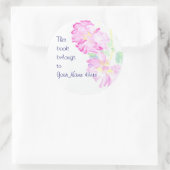 Roze Roses Bladbookplaten aan personaliseren Ronde Sticker (Tas)