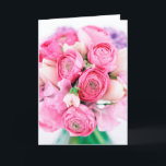 Roze Roses Boeket Wenskaart Kaart<br><div class="desc">Stuur iemand een roos!</div>