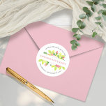Roze Roses Boho Waterverf Floral Return Address Ronde Sticker<br><div class="desc">Boho floral bouquet met roze rozen en wisselende tinten groen. In combinatie met de velden voor sjabloon om namen en retouradressen te personaliseren,  is dit ontwerp ideaal voor je lente- of zomerbruiloft of voor andere seizoensgebonden feestelijke e-mails. Composietontwerp door vakantieharten Design (gereserveerde rechten).</div>