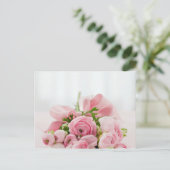 Roze Roses Bouquet Briefkaart (Staand voorkant)