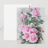 roze Roses Bouquet Briefkaart (Voorkant / Achterkant)