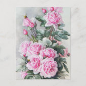 roze Roses Bouquet Briefkaart (Voorkant)