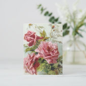  roze Roses Bouquet Briefkaart (Staand voorkant)