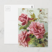  roze Roses Bouquet Briefkaart (Voorkant / Achterkant)
