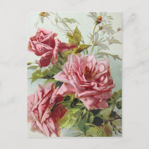 roze Roses Bouquet Briefkaart
