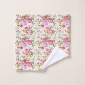  roze Roses Bouquet Floral Pattern Bad Handdoek (Wasdoekje)