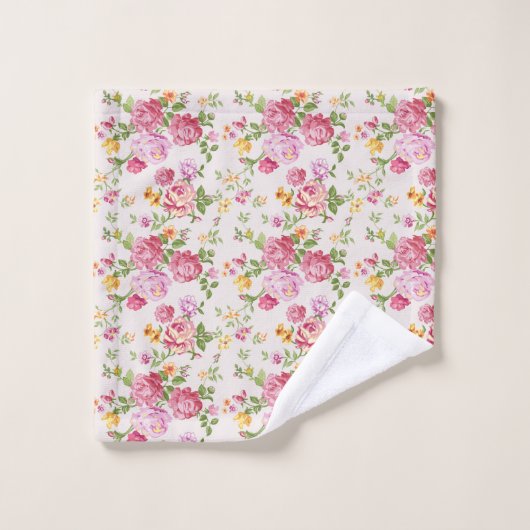  roze Roses Bouquet Floral Pattern Bad Handdoek (Wasdoekje)