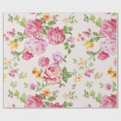  roze Roses Bouquet Floral Pattern Cadeaupapier (Vlak)