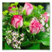 Roze Roses Bouquet Foto Afdruk (Voorkant)