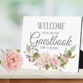  roze Roses Bouquet Guestbook Tabletop Fotoplaat