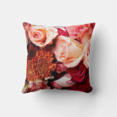 Roze Roses Bouquet Kussen (Achterkant)