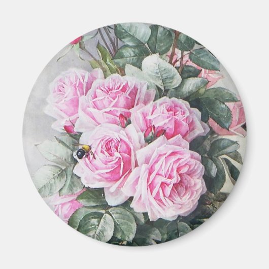  roze Roses Bouquet Magneet (Voorkant)