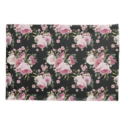Roze Roses Bouquet Pillow Hoesje Kussensloop (Achterkant-Links)
