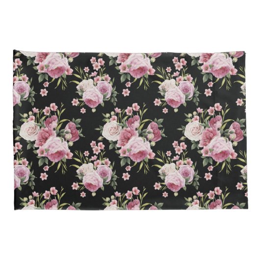 Roze Roses Bouquet Pillow Hoesje Kussensloop (Achterkant-Rechts)