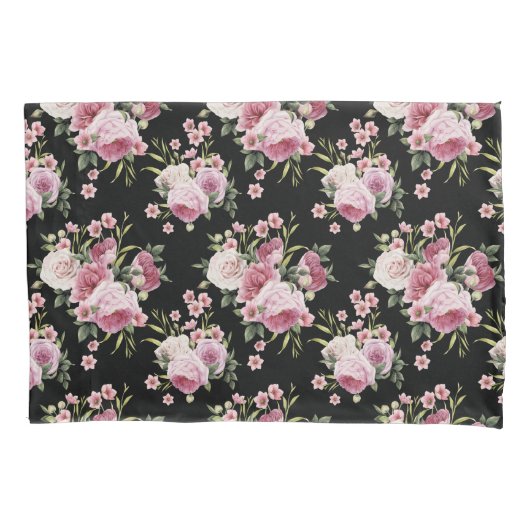 Roze Roses Bouquet Pillow Hoesje Kussensloop (Voorkant-Links)