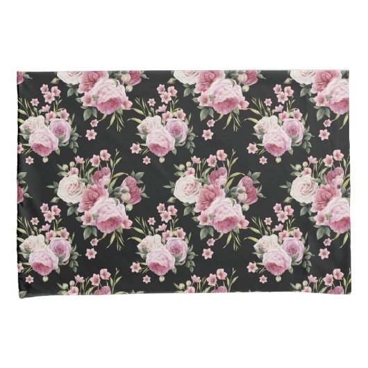 Roze Roses Bouquet Pillow Hoesje Kussensloop (Voorkant-Rechts)