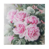 roze Roses Bouquet Tegeltje (Voorkant)