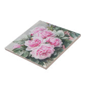  roze Roses Bouquet Tegeltje (Zijkant)