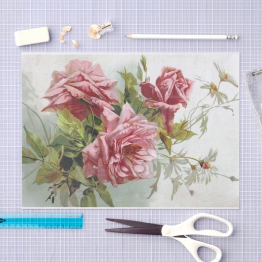  roze Roses Bouquet Tissuepapier (Craft)