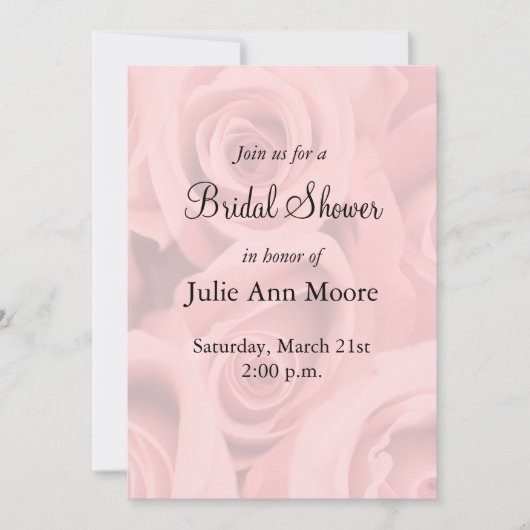 Roze Roses Bridal Shower Kaart (Voorkant)