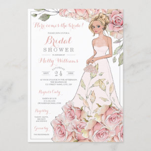 Roze Roses Bride Vrijgezellenfeest Kaart