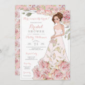 Roze Roses Bride Vrijgezellenfeest Kaart (Voorkant / Achterkant)