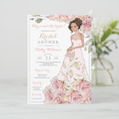 Roze Roses Bride Vrijgezellenfeest Kaart (Staand voorkant)