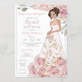 Roze Roses Bride Vrijgezellenfeest Kaart