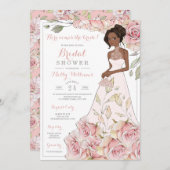 Roze Roses Bride Vrijgezellenfeest Kaart (Voorkant / Achterkant)