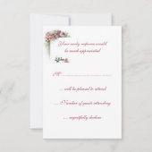 Roze Roses bruiloft RSVP Kaartje (Achterkant)