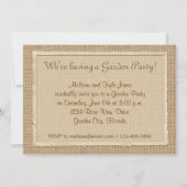 Roze Roses Burlap Label Lijst Kaart (Achterkant)