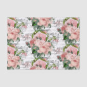 Roze Roses Collage Tissuepapier (Voorkant)