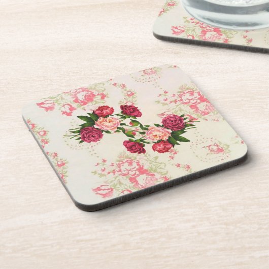 Roze Roses Cork Onderzetter (Linkerzijde)