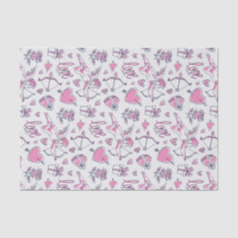 Roze Roses Cupid Love Heart Pattern Valentijnsdag Tissuepapier