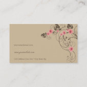 Roze Roses Damask Lace Fleur Elegant Chic  Visitekaartje (Achterkant)