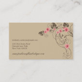 Roze Roses Damask Lace Fleur Elegant Chic  Visitekaartje (Achterkant)