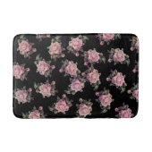 Roze Roses Dark Floral Pattern Shabby Chic Badmat (Voorkant)