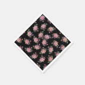 Roze Roses Dark Floral Pattern Shabby Chic Party Servet (Hoek)