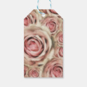 Roze Roses Elegant Bridal Wedding Floral Favor Cadeaulabel (Achterkant)