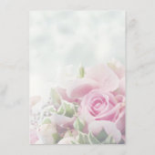 Roze Roses Elegant Chic Floral Wedding Details Informatiekaartje (Achterkant)