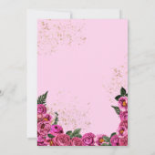 Roze Roses Elegant Fiesta Floral Quinceañera Kaart (Achterkant)