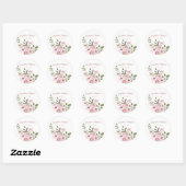 Roze Roses Elegant Floral Wedding Ronde Sticker (Vel)