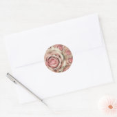 Roze Roses Elegant Vrijgezellenfeest Party Favor Ronde Sticker (Envelop)
