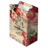 Roze Roses  Ephemera Medium Cadeauzakje (Achterkant Gekanteld)